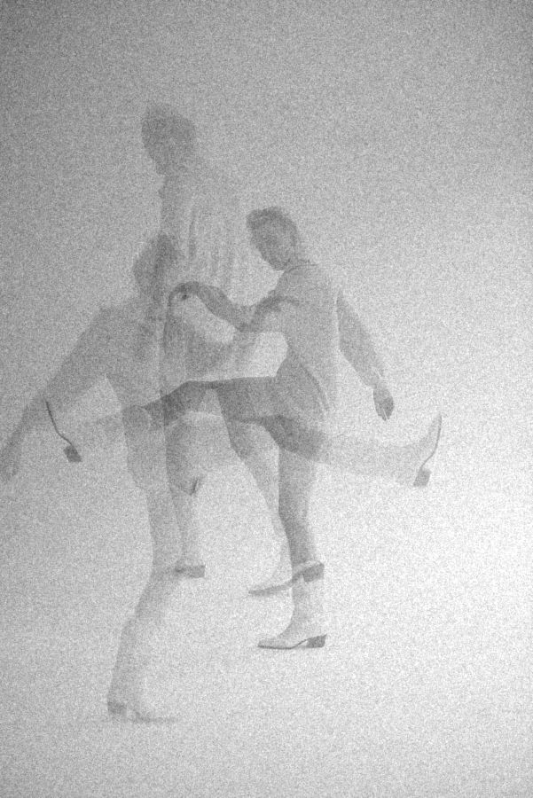 Two dancers, multiple exposure