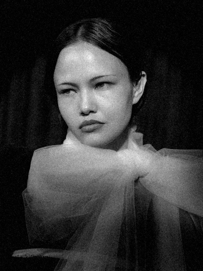 Portrait with a tulle bow